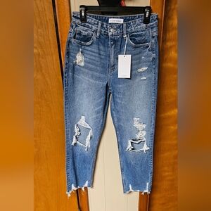 Flying Monkey Distressed Denim Cropped Jeans NWT